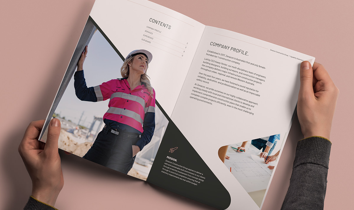construction brochure internal page design 3